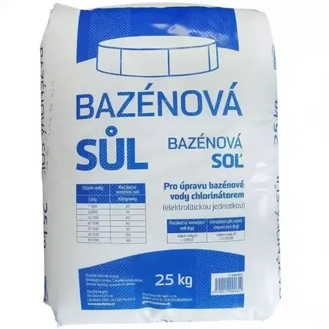 Ostatné čističe bazénov Bazénová soľ 25 kg