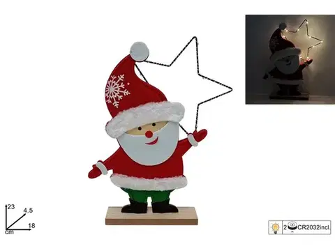 Vianočné ozdoby MAKRO - Mikuláš s hviezdou LED 23cm