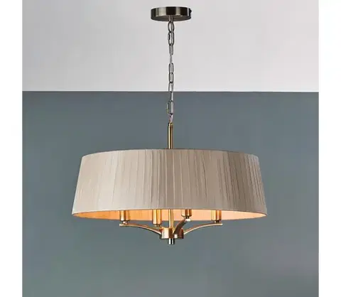 Svietidlá Där Lighting Där Lighting CRI0429 - Luster na reťazi CRISTIN 4xE14/40W/230V mosadz/taupe CRI0429