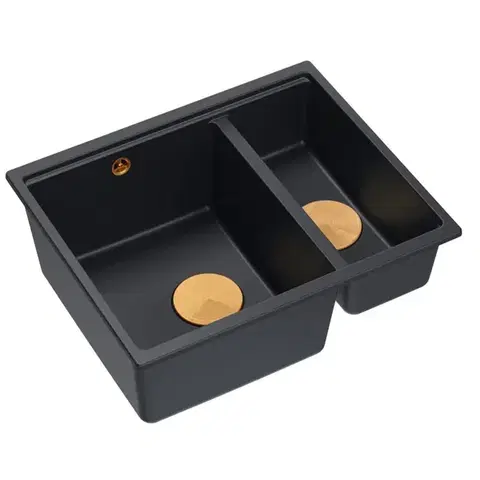 Kuchynské drezy Quadron Quadron - Granitový drez Logan 150 Black Meď HCQL5646U7-C1_U