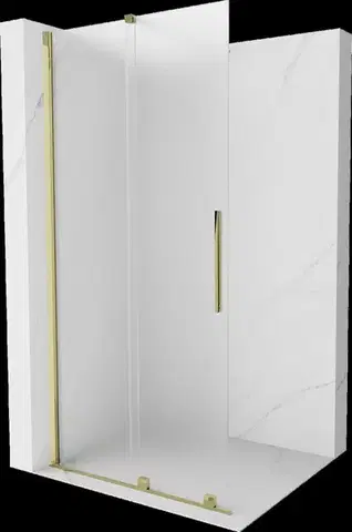 Sprchové dvere MEXEN/S - Velar Sprchová zástena posuvná Walk-in 120 x 200, dekor 8 mm, zlato 871-120-000-33-50