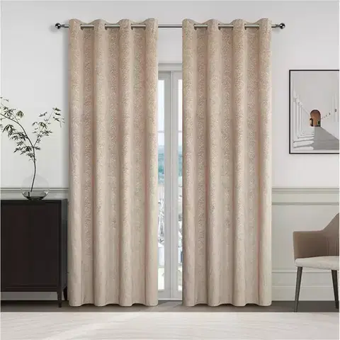 Metrážne závesy Závesový materiál YC11935/280G/03 béžová 280 cm Tovar na mieru