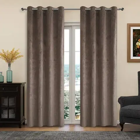 Závesy do spálne Záves na priechodkách LILI YC11931/280G/05/140x250 hnedý