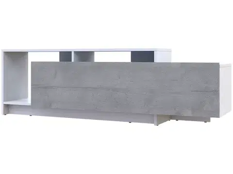 TV stolíky NABBI Ulfet U2 tv stolík biela / betón