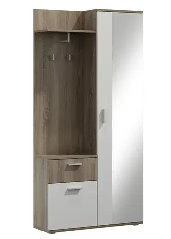 Predsieňové zostavy Predsieň so zrkadlom NORA, dub truflový/alpská biela