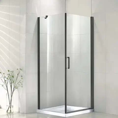 Sprchové kúty 90x90 Sprchový kút Vela Black 90x90x190