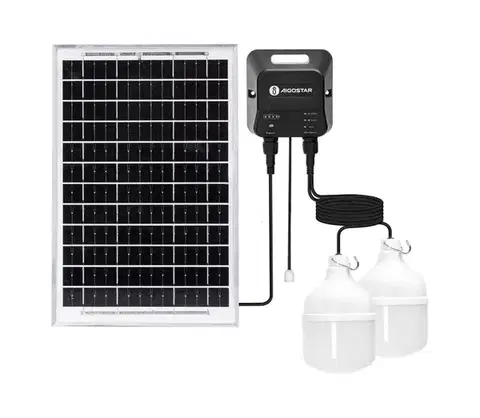 Svietidlá  B.V.  - LED solárny luster 2xLED/35W/12V 6000 mAh 6500K pr. 10 cm B1020134O
