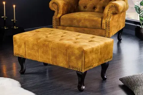 Taburety a podnožky Chesterfield taburet MIDAS Dekorhome