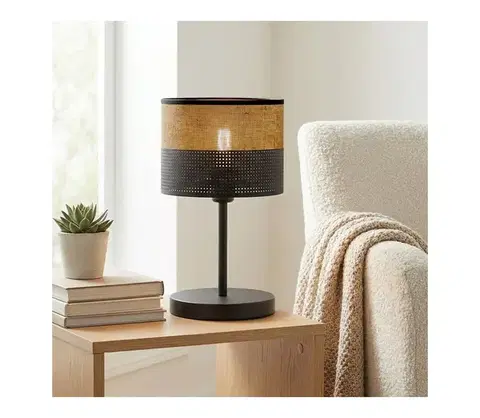 Lampy EMIBIG Stolná lampa KARBON 1xE27/15W/230V čierna/hnedá 1653/LN1