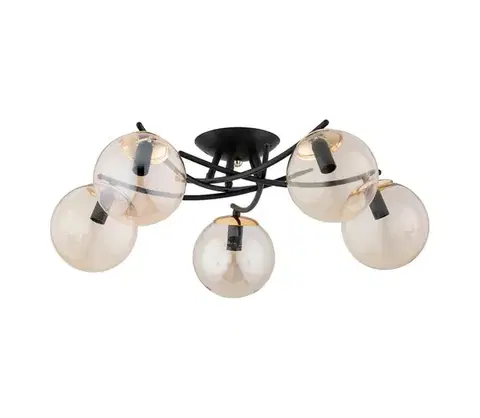 Svietidlá  Prisadený luster SAVI 5xE14/10W/230V čierna/zlatá 63259