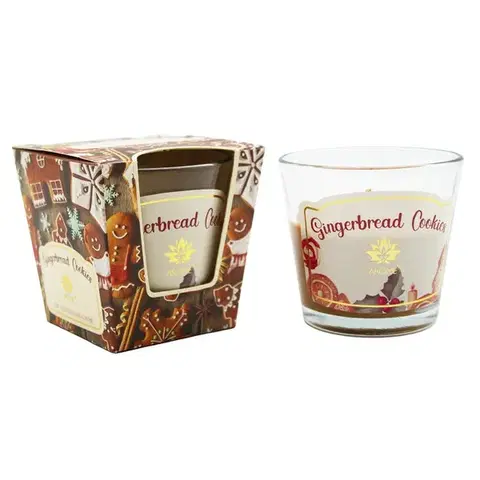 Vianočné dekorácie Arome Vonná sviečka v skle Ginger Bread Cookies, 120 g