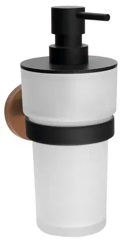 Misky na mydlo SAPHO - LARISSA mydlenička 250ml, mliečné sklo, čierna/meď mat WS019BC