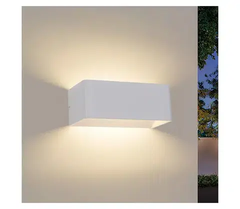 LED osvetlenie BRILAGI - LED vonkajšie nástenné svietidlo DONNANI LED/7W/230V 20 cm biele IP44 BRI760