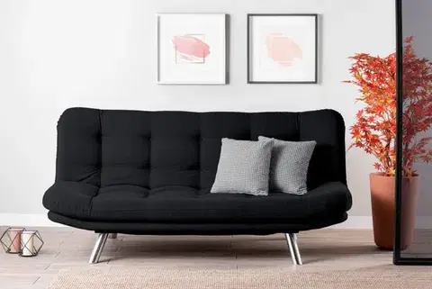 Pohovky a gauče Trojmiestna rozkladacia pohovka Misa Sofabed - Black