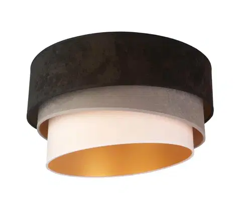 Svietidlá  - Stropné svietidlo DEVON 1xE27/40W/230V pr. 45 cm čierna/šedá/béžová 8015