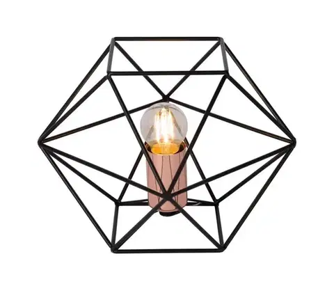 Lampy Lucide 80502/01/29 - Stolná lampa OCTAGON 1xE27/40W/230V čierna 80502/01/29