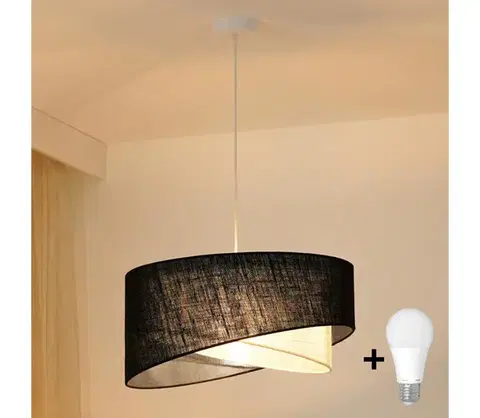 Svietidlá BRILAGI - LED Luster na lanku LYRA 1xE27/15W/230V čierna/krémová 8590828007555