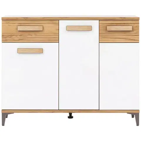 Komody do spálne Komoda Snobi Sb03 Dub Craft/Alpská Biela