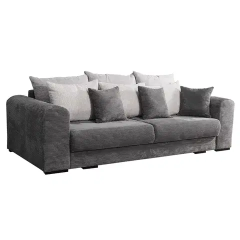 Pohovky KONDELA Gilen Big Sofa rozkladacia pohovka s úložným priestorom sivá / svetlosivá / béžová