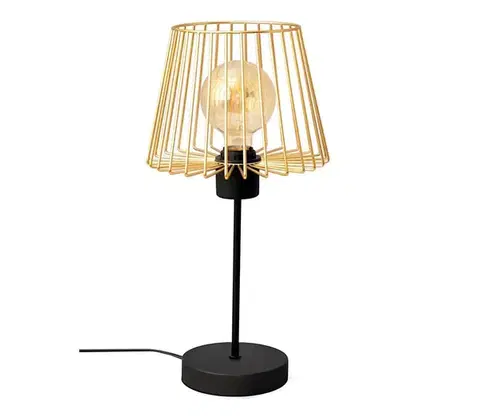 Lampy  Stolná lampa TORRI 1xE27/15W/230V zlatá/čierna B-1345/1 BK+GO MAT
