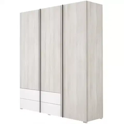 Šatníkové skrine Skriňa Remo RM1 dub wilton/biela/antracit
