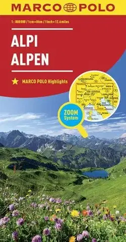 Európa Alpy - Alpen 1:800 000