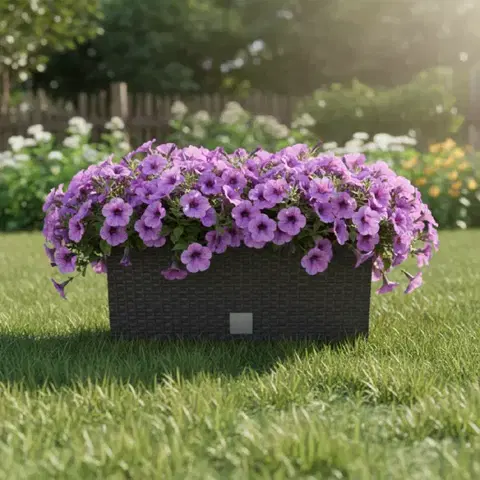 Záhradné kvetináče ProsperPlast Kvetináč RATO CASE s vkladom | umbra 39,5 cm