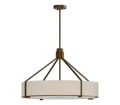 Svietidlá Open Design OR85679- Závesné svietidlo na tyči DORETTO 6xE27/15W/230V priemer 70 cm hnedá/béžová OR85679