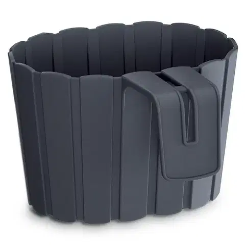 Kvetináče a truhlíky NABBI DDEZ200 plastový balkónový kvetináč 19,4 cm antracit