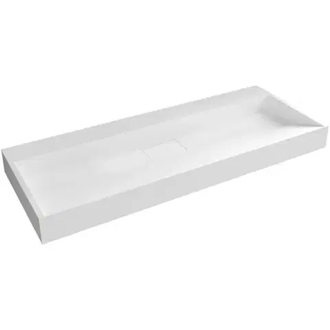 Umývadlá CERANO - Umývadlo z liateho mramoru Vita - nástenné aj na dosku - biela lesklá - 100x46 CER-479881