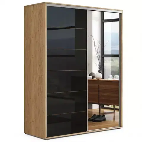 Šatníkové skrine Skriňa Laura A11 150 Craft Zlatá