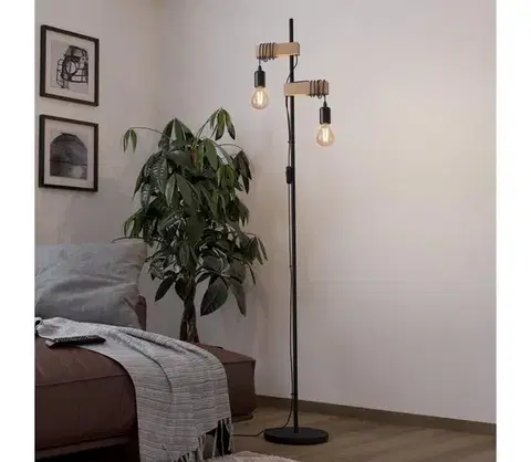 Lampy Eglo 43516 - Stojacia lampa TOWNSHEND 2xE27/10W/230V 43516