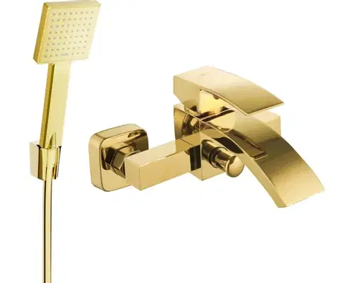 Kúpeľňové batérie MEXEN/S - Libra R45 vaňová batéria s príslušenstvom, zlato 74513R45-50