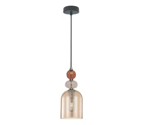 Svietidlá Light Prestige Luster na lanku TROPEA 1xE27/15W/230V čierna/dymovočervená/béžová LP-2004/1P M AM
