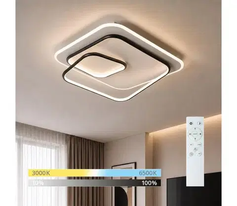 Svietidlá BRILAGI - LED stmievateľné stropné svietidlo FLARE LED/81W/230V 50x50 cm biela/čierna + diaľkový ovládač BRMXC2980