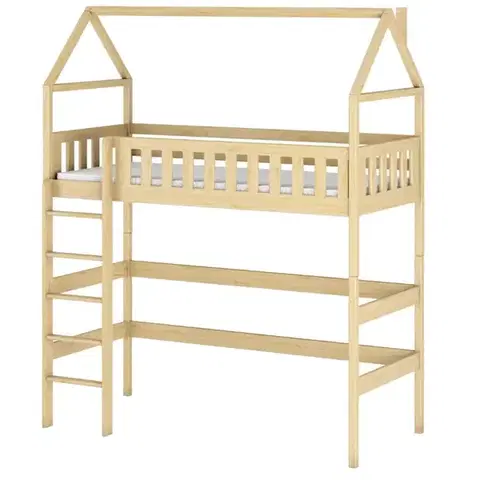 Poschodové postele Posteľ Domček Otylia 90x200 borovica