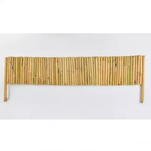 Záhradné lemovania Záhradná palisáda Rollborder 30 cm x 1 m 2x noha 15 cm 16/20 mm bambus