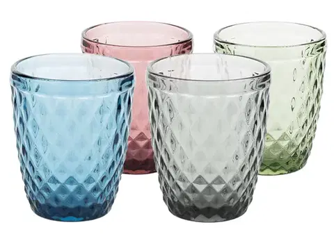 Poháre KONDELA Veritas Typ 2 pohár na vodu (4 ks) 240 ml kombinácia farieb