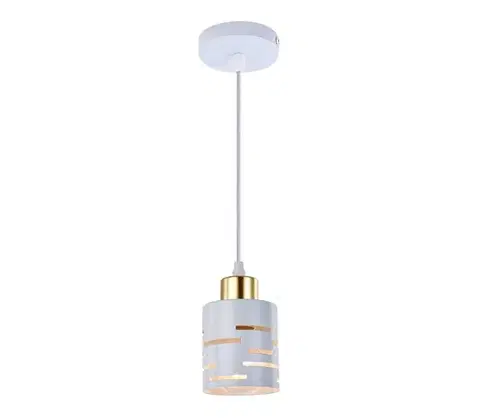 Svietidlá  Závesný luster na lanku ELEN 1xE27/35W/230V biela/zlatá ELEN PENDANT LIGHT WHITE