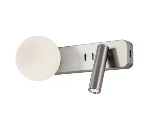 Svietidlá Redo 01-2993 - LED nástenné svietidlo OASIS LED/3W/230V+1xG9/10W USB CRI 90 chróm 01-2993