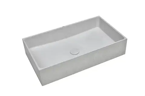 Umývadlá Umývadlo na dosku SAT Cemento 64x37 cm šedá bez prepadu CEM6437TS CEM6437TS