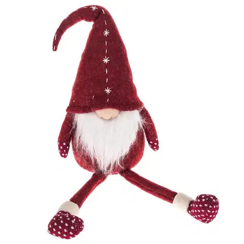 Vianočné dekorácie Vianočný trpaslík Winky červená, 17 x 59 cm