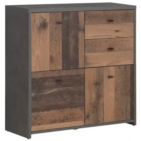 Komody do spálne Komoda Best Chest Old Wood Vin/betón