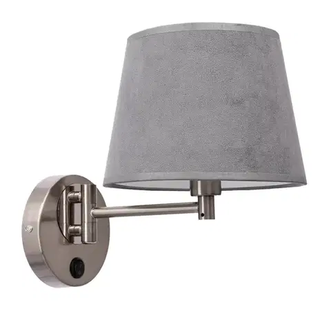 Nástenné svetlá Nástenná lampa Ibis saténová 1x40W E14 grafitové tienidlo