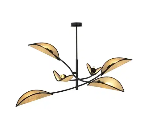 Svietidlá EMIBIG Luster na tyči LOTUS 6xE14/10W/230V čierna/béžová 1108/6