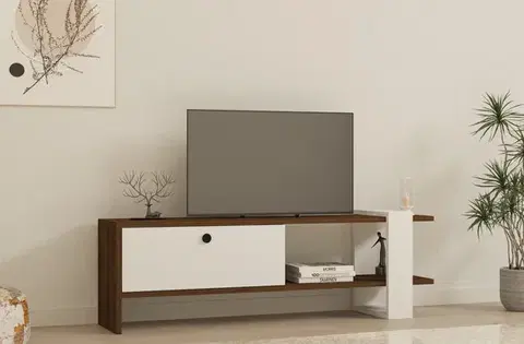 TV stolíky TV stolík Gaye - Walnut, White