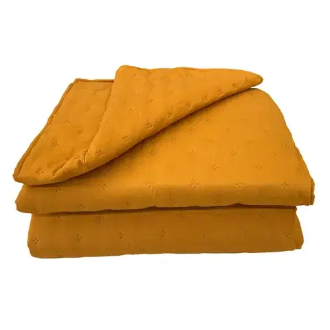 Prehozy na posteľ Prikrývka na posteľ Alma 220x250 horčicová Merkury Home