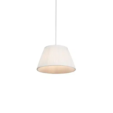 Závesné svietidlá Retro závesné svietidlo biele 35 cm - Plisse