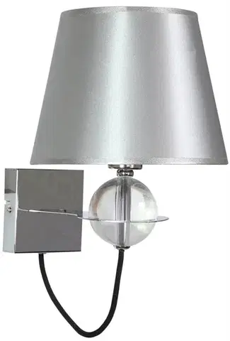Nástenné svetlá Nástenná lampa 1X40W E14 strieborná TESORO