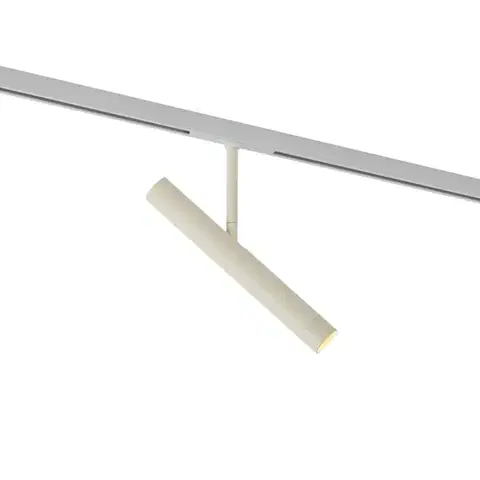 Koľajnicové svetelné systémy Moderný reflektor béžový s bielou farbou pre 1-fázový koľajnicový systém - Slimline Avery